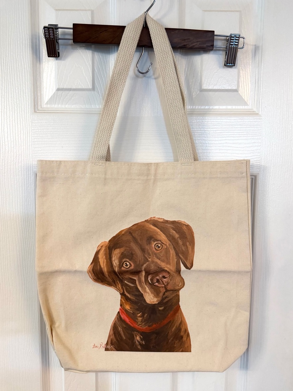 Chocolate Labrador Retriever Canvas Tote Bag Dog Art Made in USA 11x13
